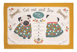 Cut and Sew Percy Pug Tea Towel - Sew Something Simple